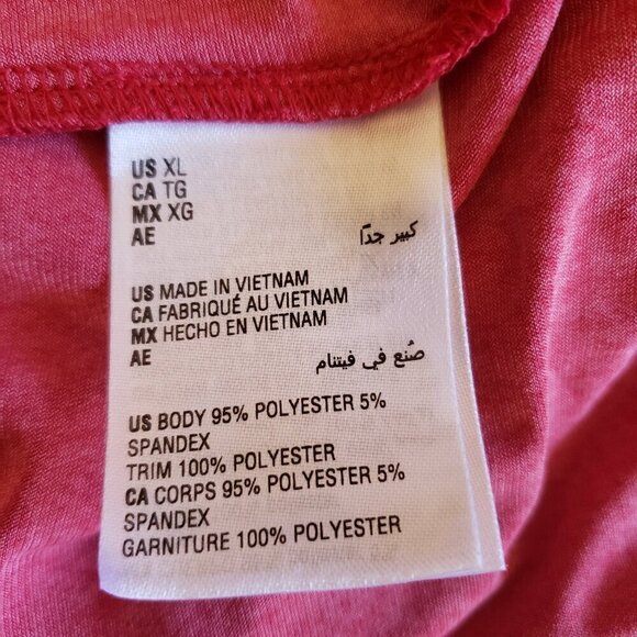 JM Collection Red Hot & Black Beaded Blouse Sheer Bell Sleeves, Size XL - Picture 7 of 9